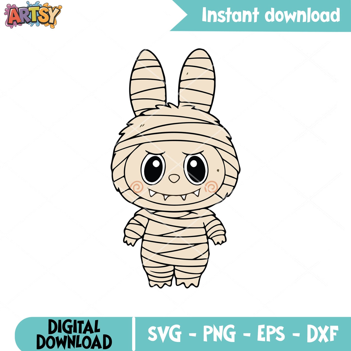 Labubu mummy costume design svg, labubu halloween costume​ svg