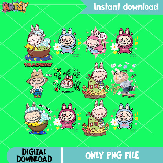 Labubu sleeping png bundle, labubu sleeping png, labubu near me png