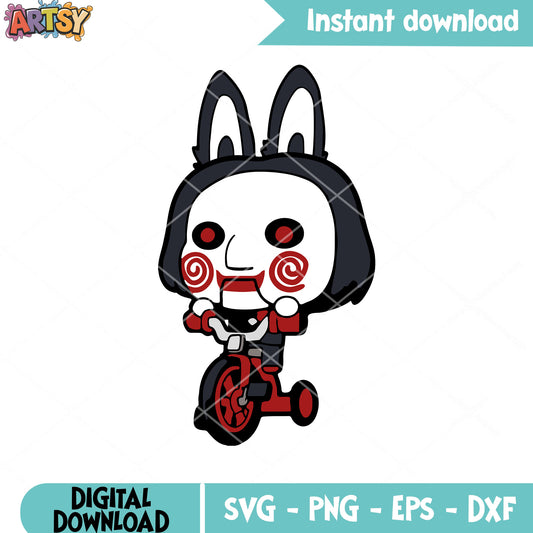Labubu the puppet chibi svg, horror labubu svg, the puppet​ svg