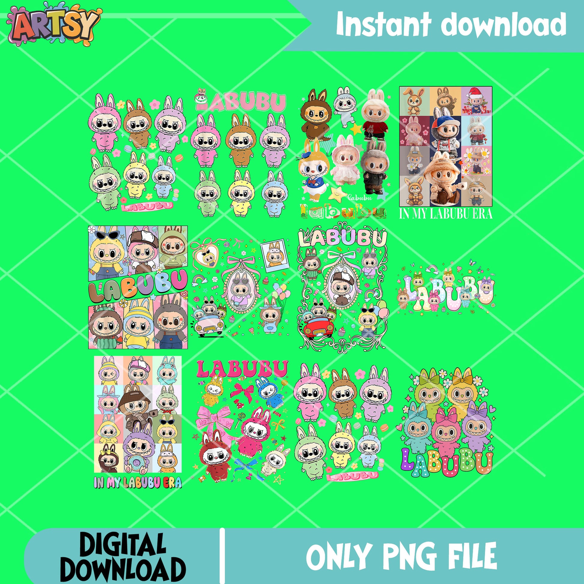 Labubu vibes png bundle, labubu near me png, bow tie png