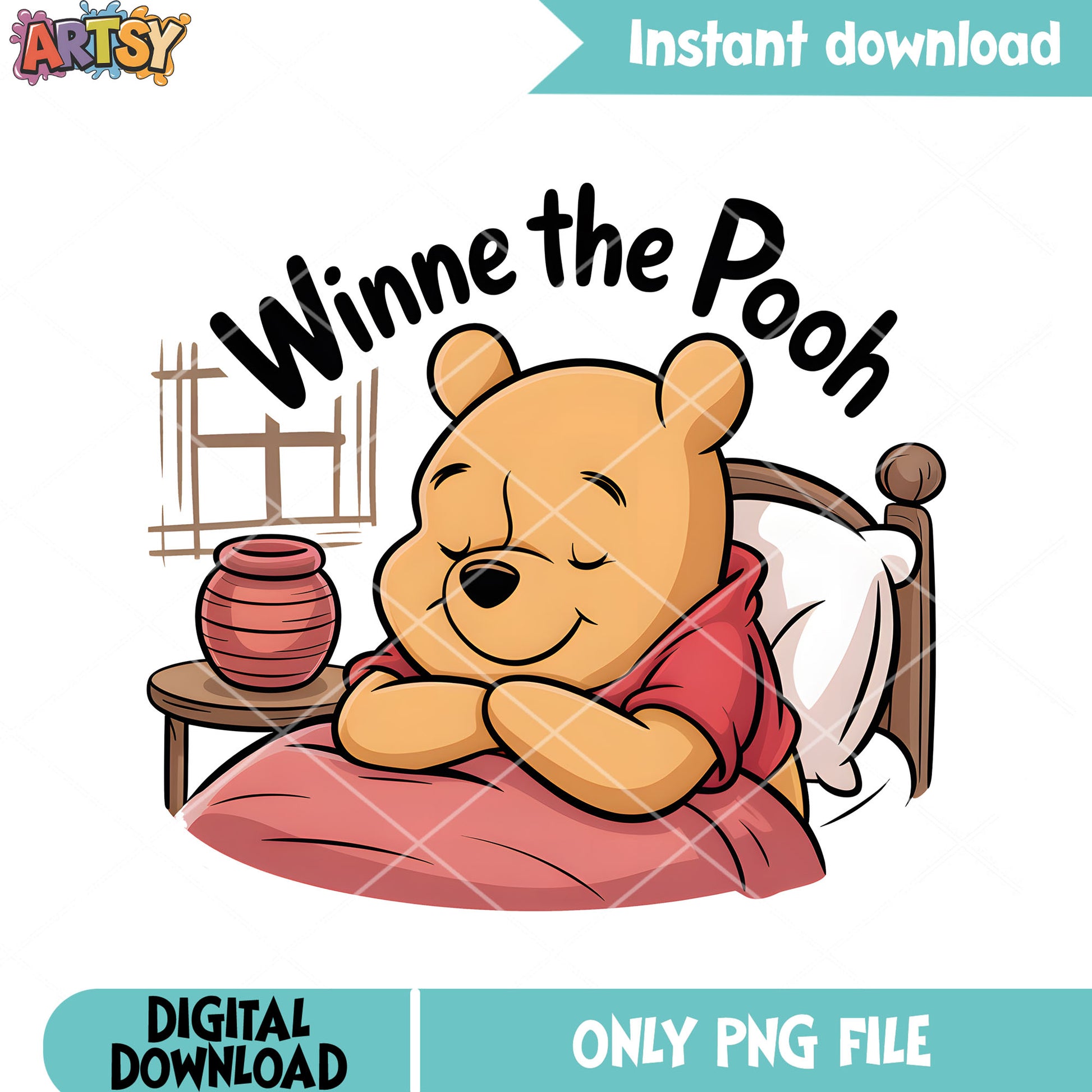 Lazy sleepy pooh bear png, winnie the pooh png, disney poster png