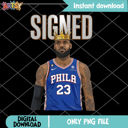 LeBron James Signed Philadelphia PNG, King James PNG, Basketball PNG