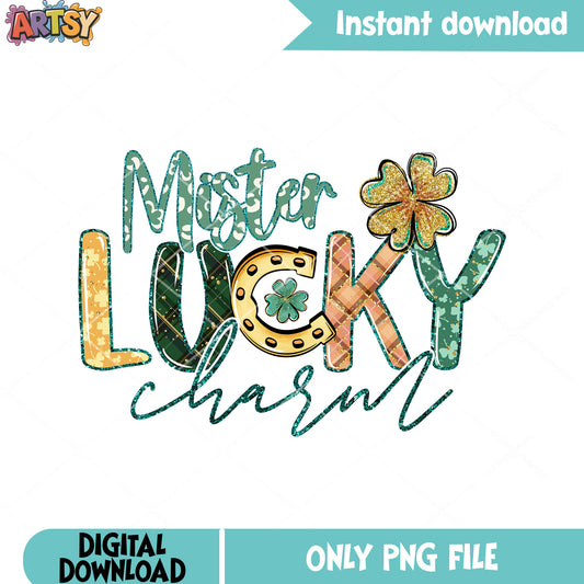 Leaf clover lucky charm png, lucky vibes png, lucky st patrick png
