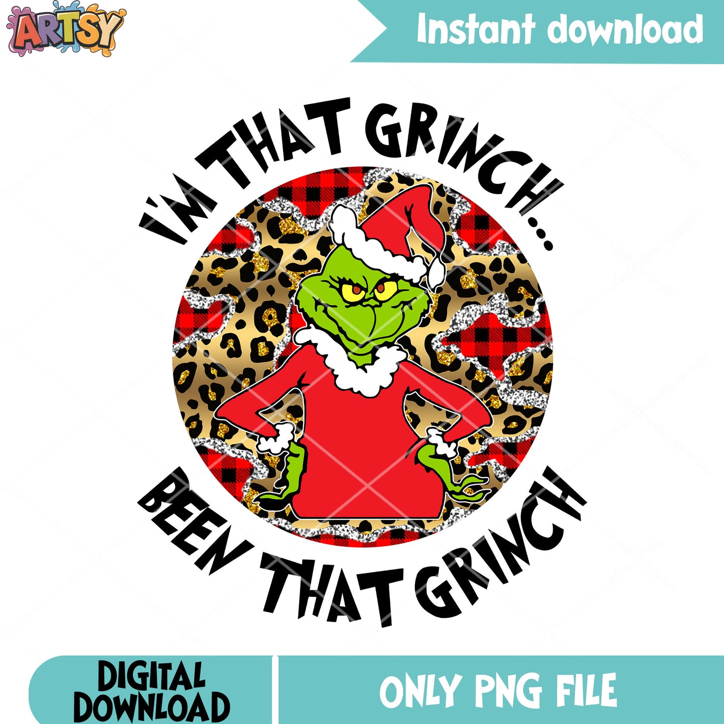Leopard pattern for grinchy png, chrismas decor png, the grinch png