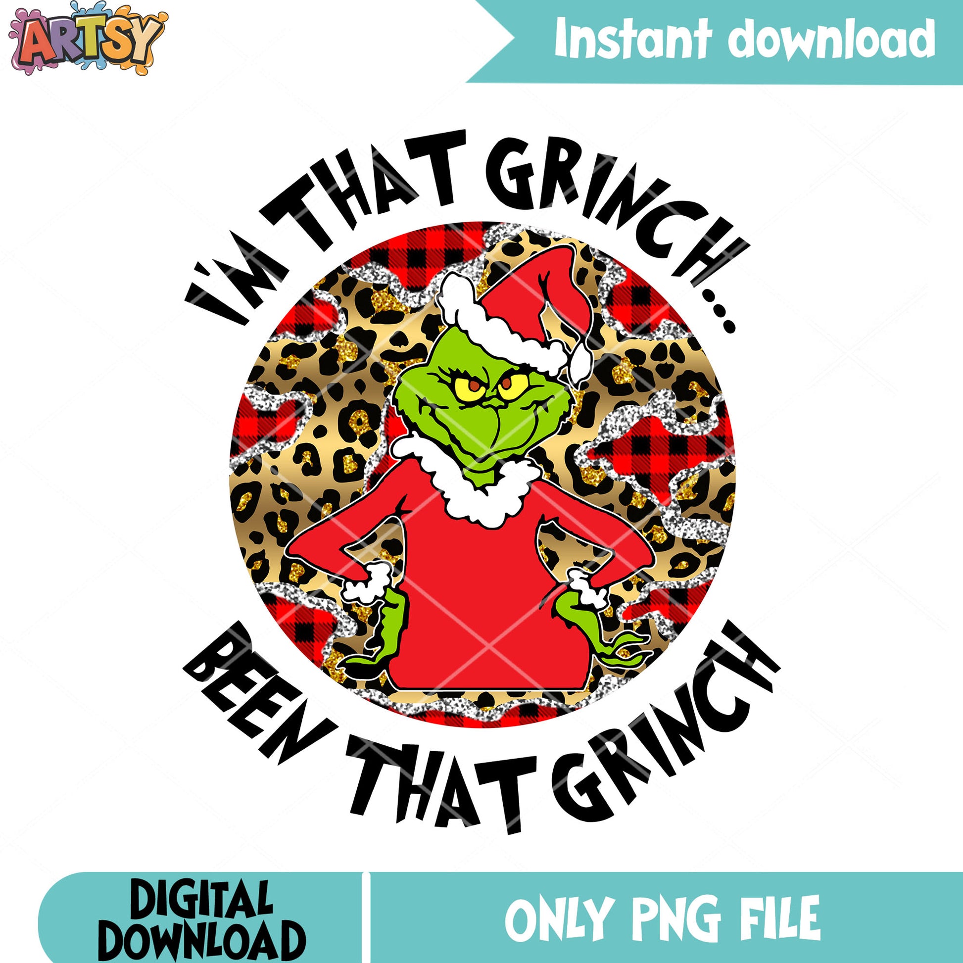 Leopard pattern for grinchy png, chrismas decor png, the grinch png