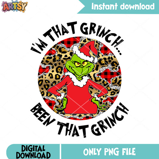 Leopard pattern for grinchy png, chrismas decor png, the grinch png