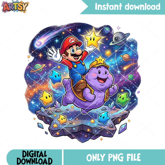 Let go to galaxy vibes png, mario galaxy png, nintendo switch png