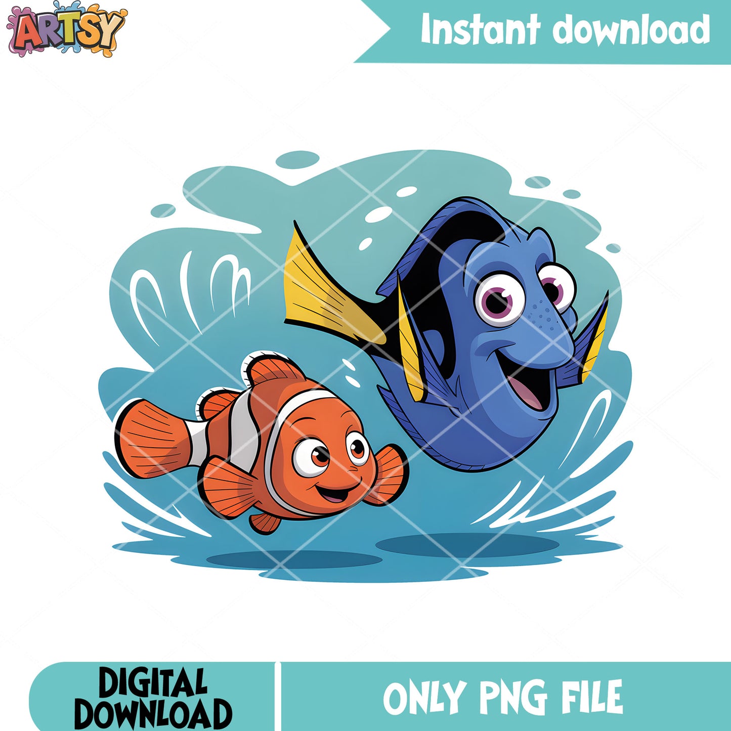 Let me dory marlin sticker png, disney dory png, disney vibes png