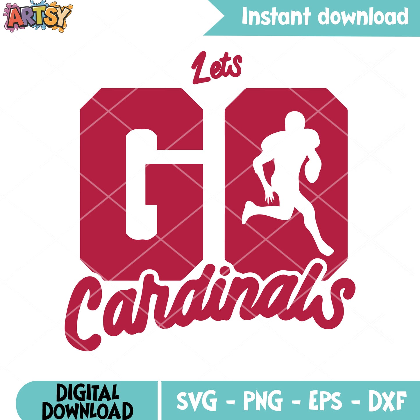 Lets go cardinals svg, nfl player svg, arizona cardinals svg