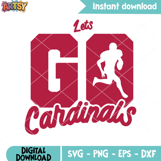 Lets go cardinals svg, nfl player svg, arizona cardinals svg