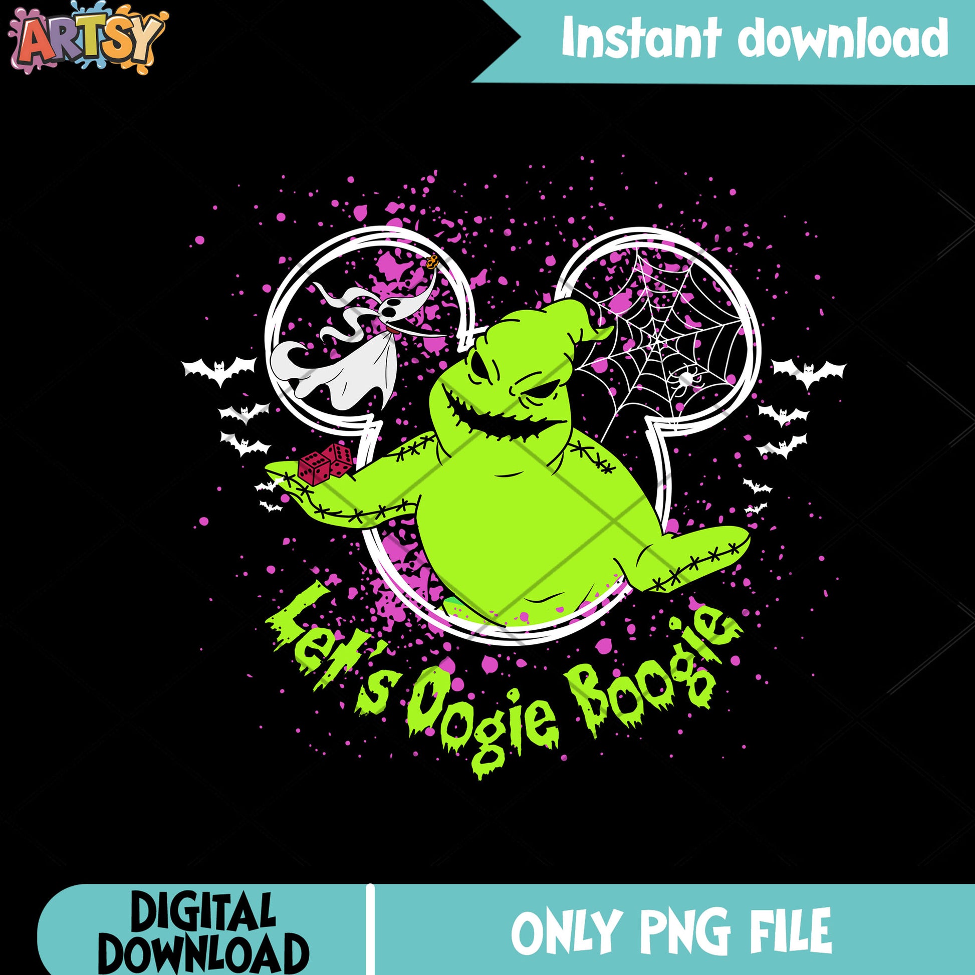 Lets oogie boogie png, green monster png, halloween scary png