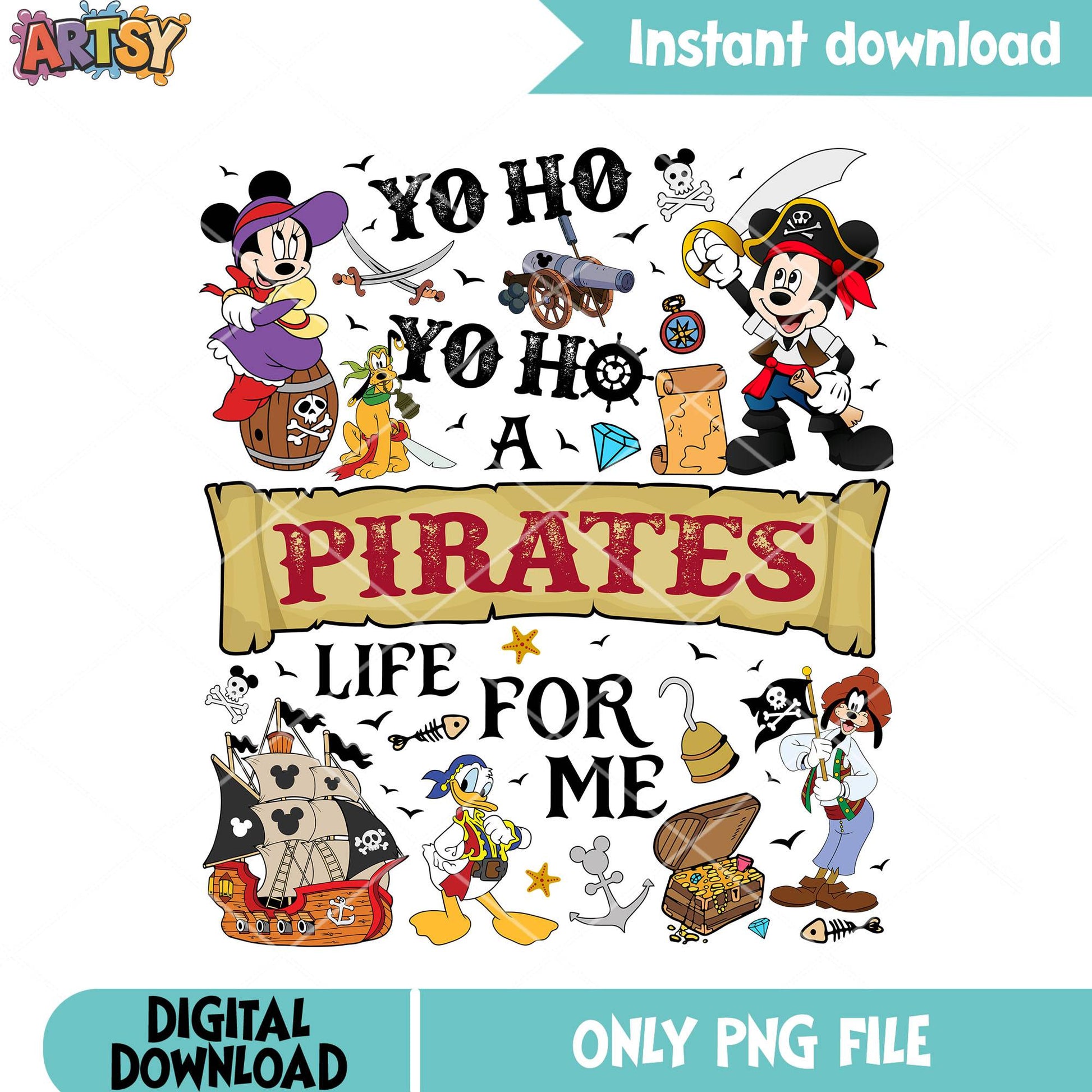 Life for me yo ho yo ho png, mickey and friends png, cruise travel png