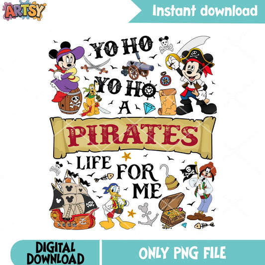 Life for me yo ho yo ho png, mickey and friends png, cruise travel png