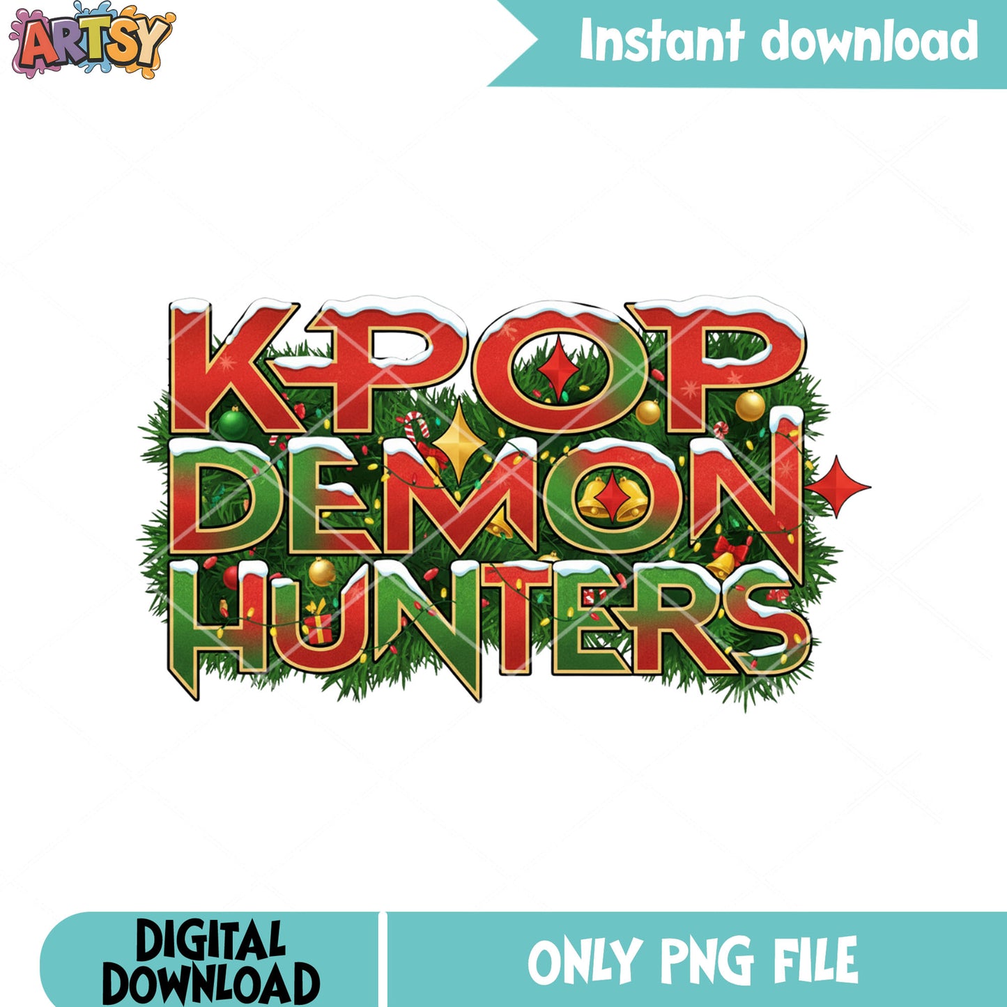Light christmas huntrix png, christmas png, kpop demon hunters png