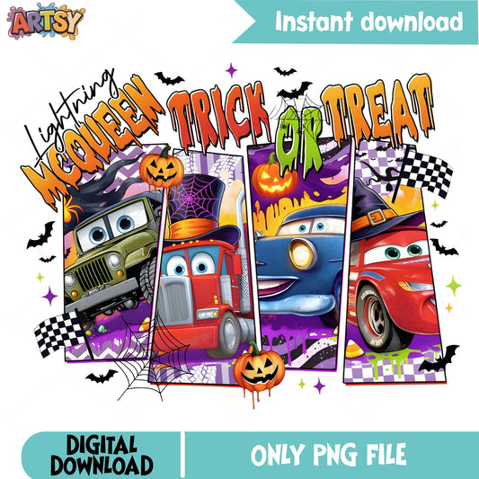 Lightning McQueen Halloween PNG, Cars Trick Or Treat PNG, Disney PNG