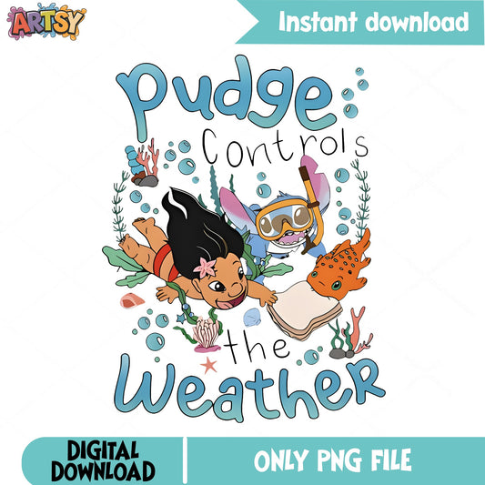 Lilo And Stitch Pudge Controls The Weather PNG, Disney PNG