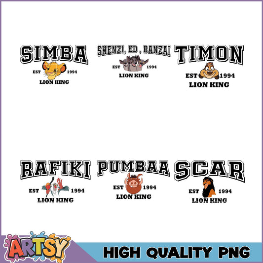 Lion King Characters PNG Bundle High Quality