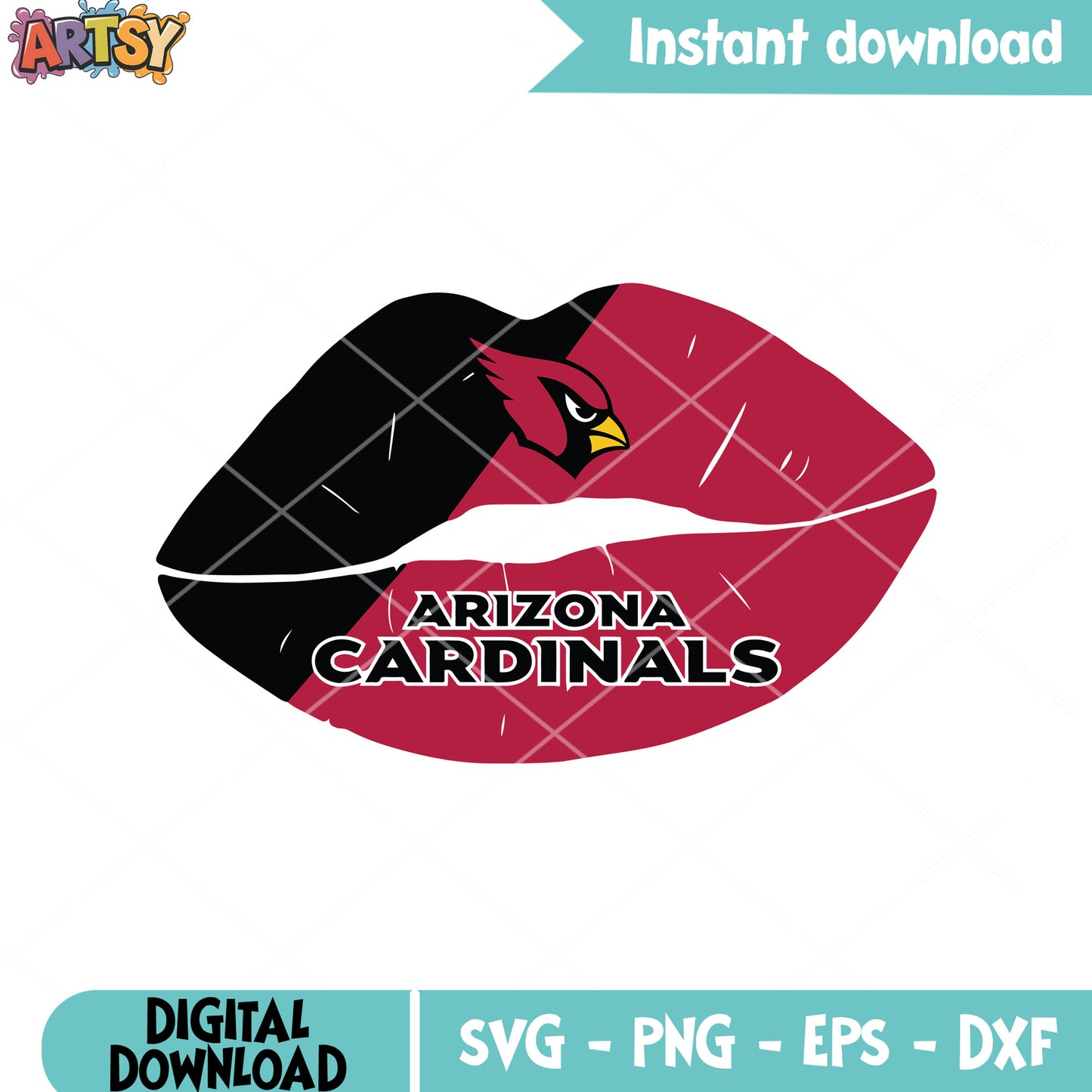 Lips arizona cardinals svg, nfc west svg, arizona football team svg
