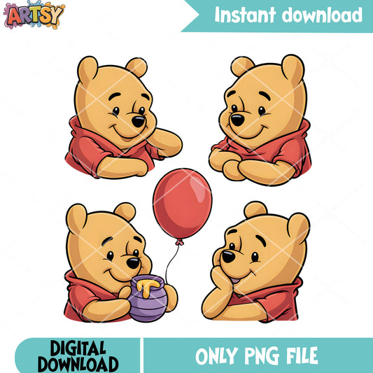 Little baby cute pooh png, winnie the pooh png,​ pooh poster png