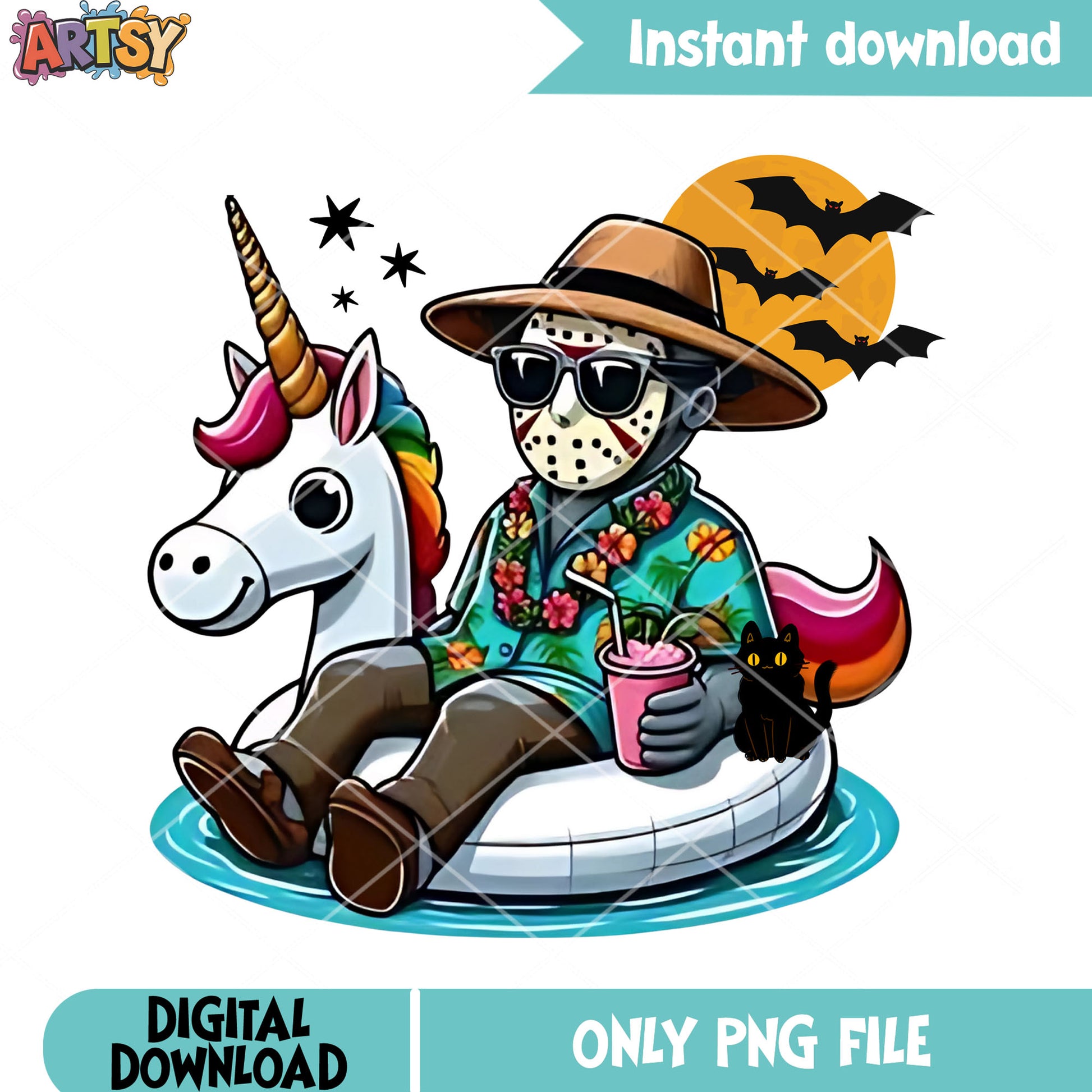 Little chibi jason png, summer vibes png,starry night png