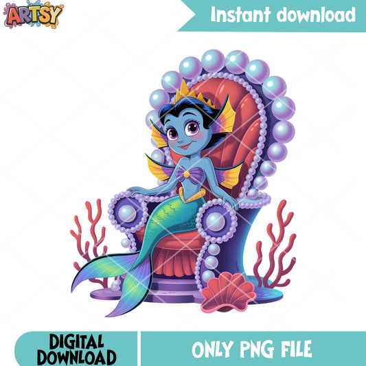Little mermaid poster png, finding nemo png, disney character png