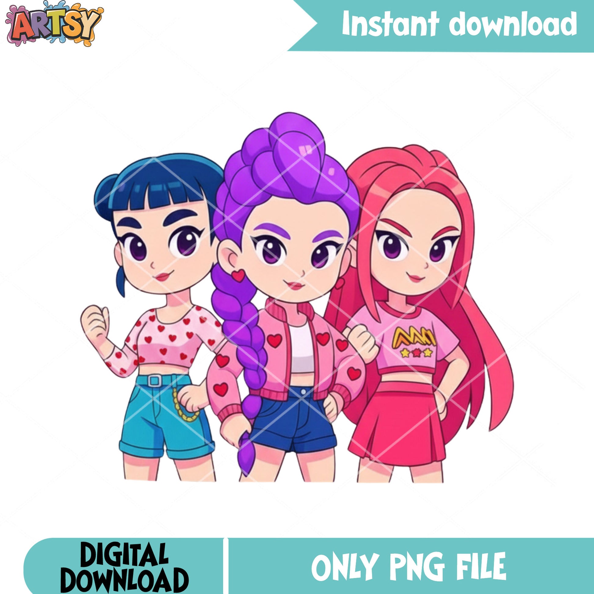 Little rumi mira zoey png, valentines vibes png, valentines huntrix png