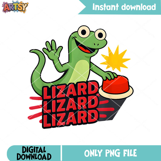 Lizard click button png, lizard lizard lizard png, viral lizard meme png