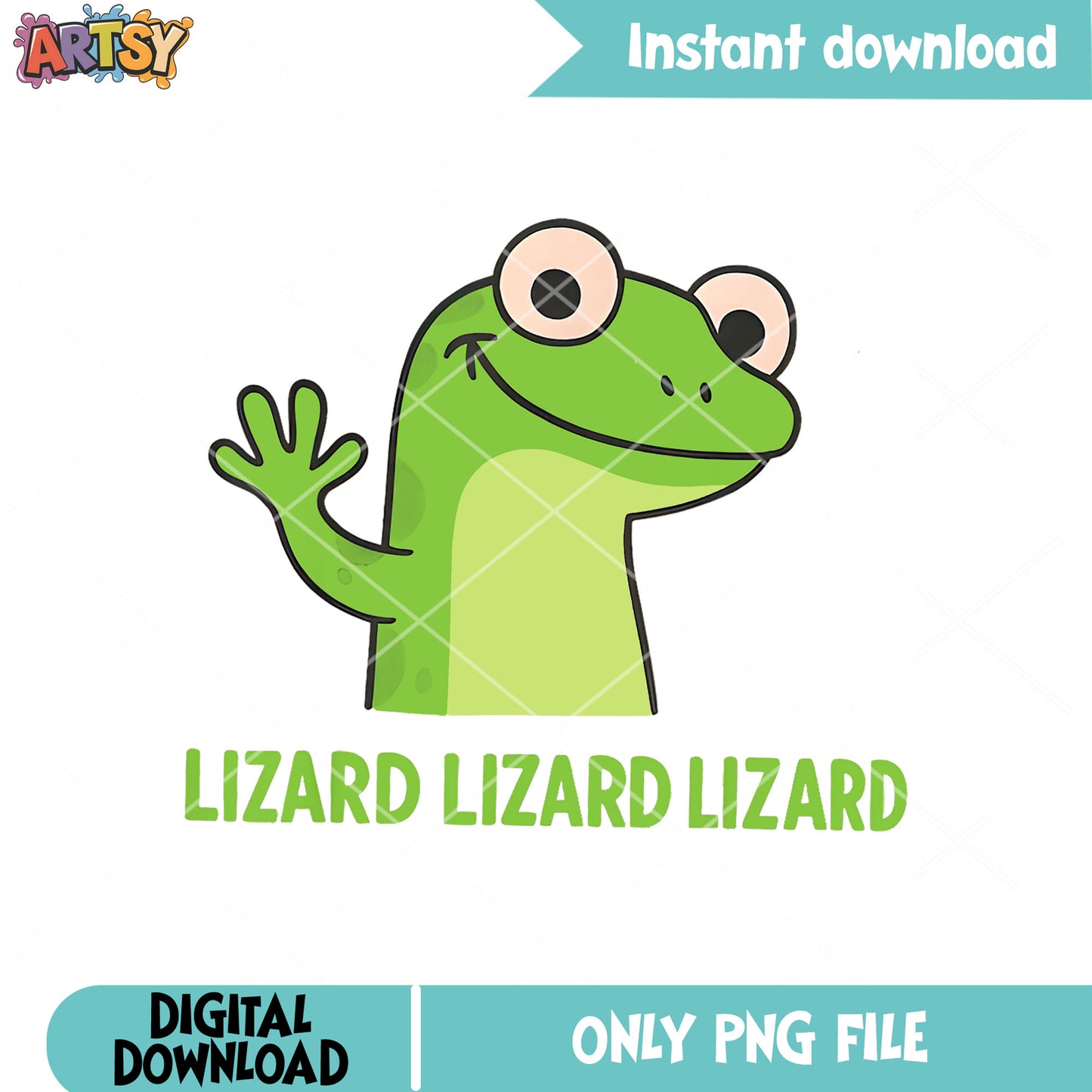 Lizard green say hi png, funny lizard png, lizard lizard lizard png