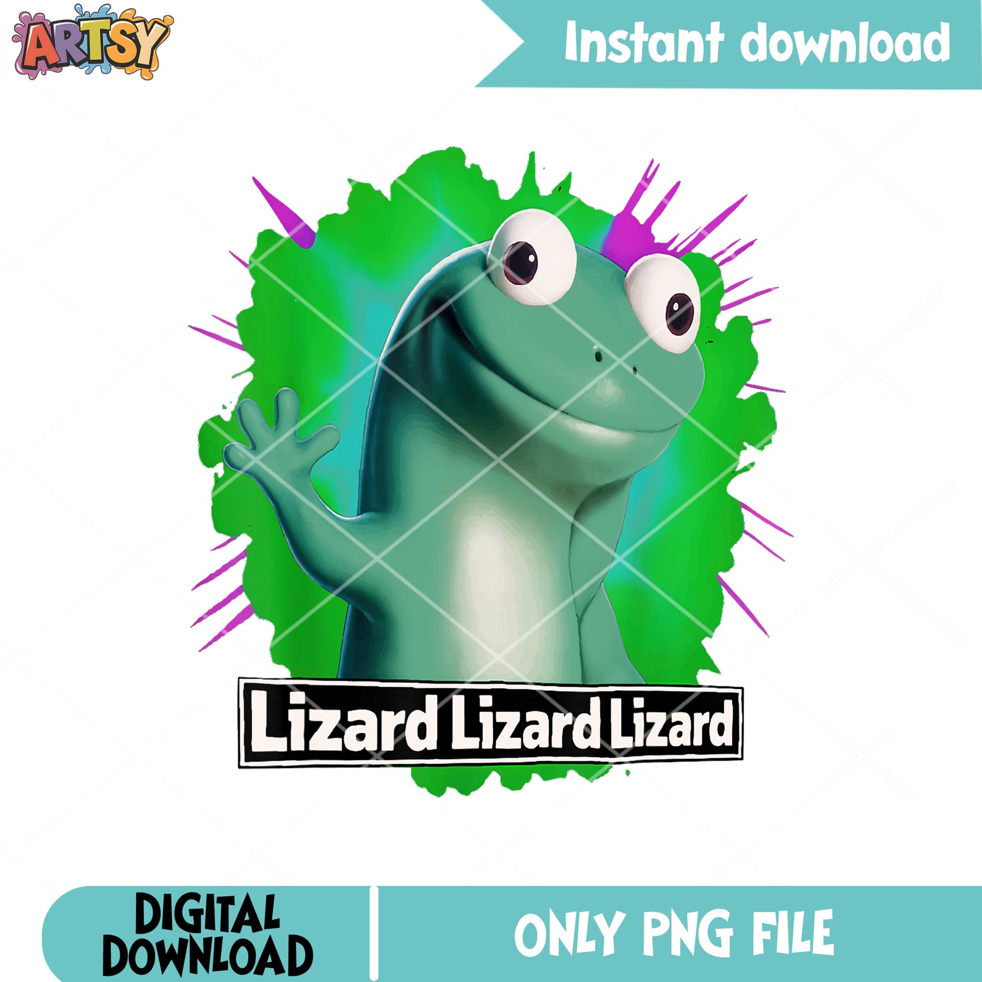 Lizard say hello design png, lizard meme png, lizard lizard lizard png