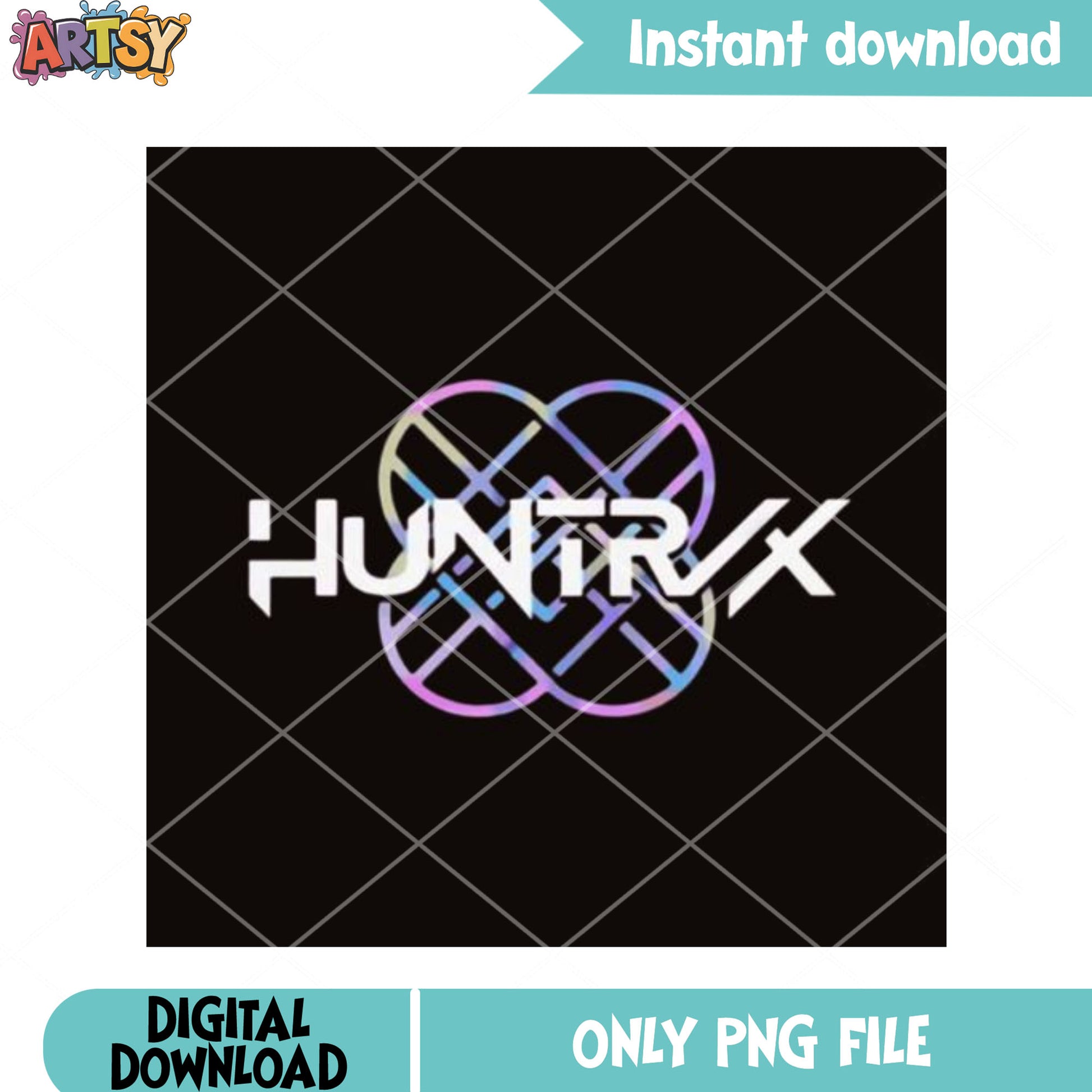 Logo black huntrix png, background black png, kpop logo black png