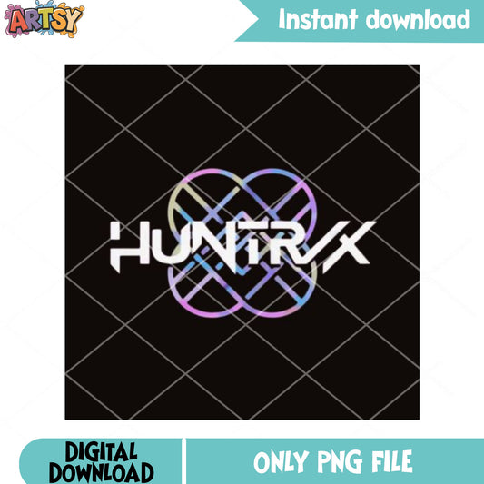Logo black huntrix png, background black png, kpop logo black png