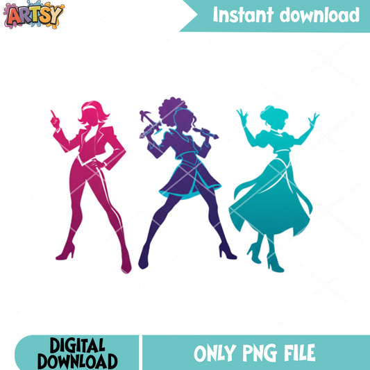 Logo huntrix memberspng, kpop silhouette png, girls group png