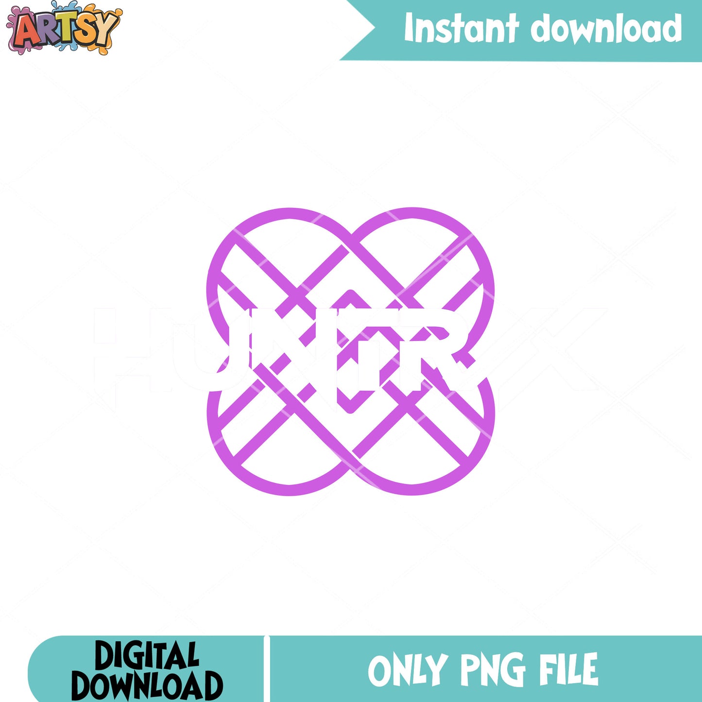 Logo huntrix official png, huntrix logo symbol png, purple white png