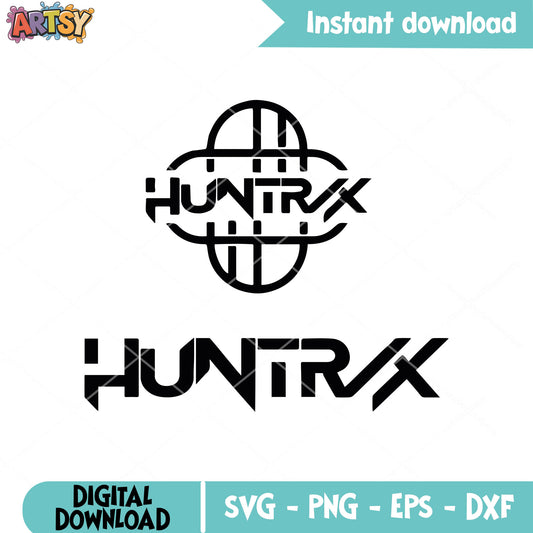 Logo huntrix outline svg, huntrix movie svg, huntrix logo svg