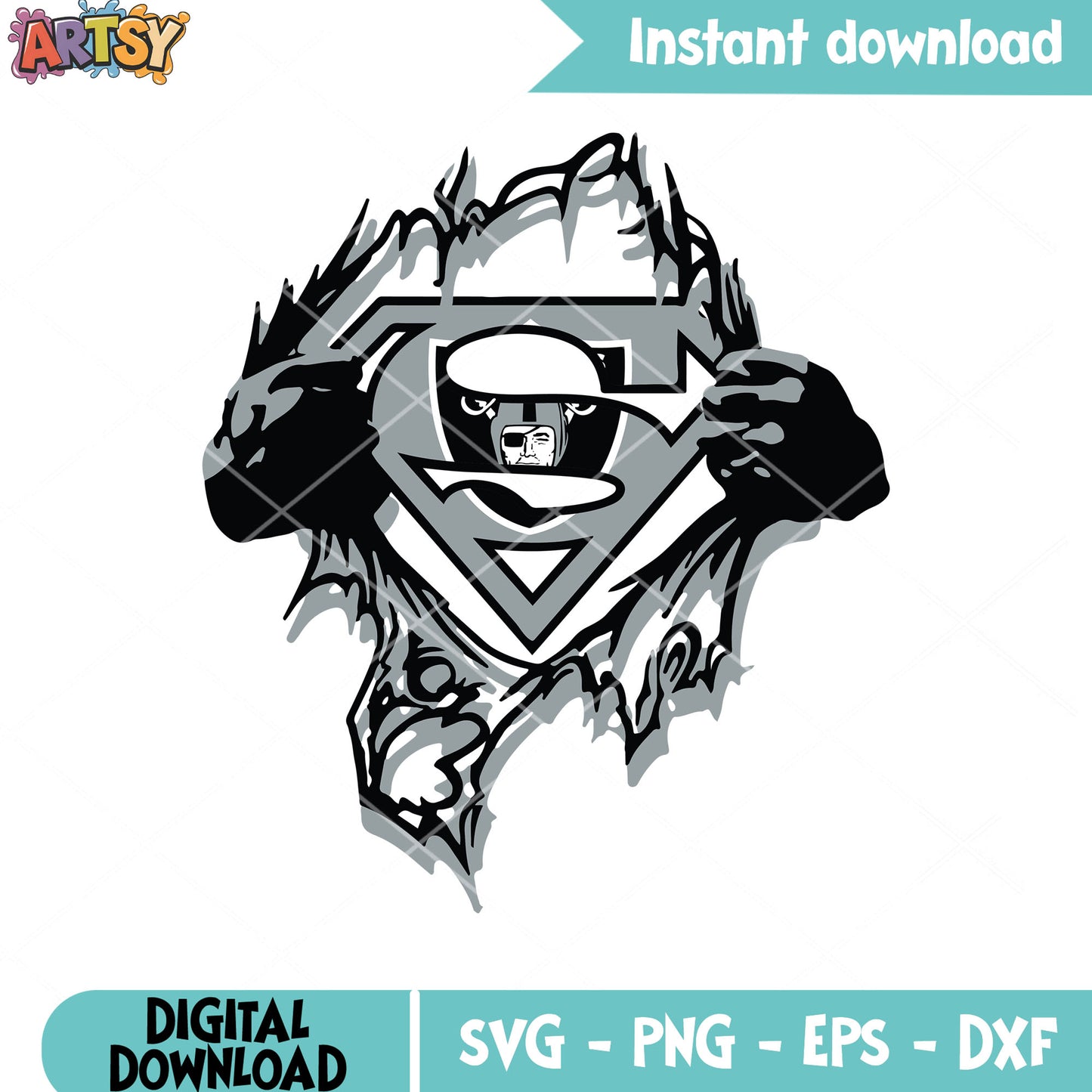 Logo nfl football team svg, oakland raiders​ svg, superman svg