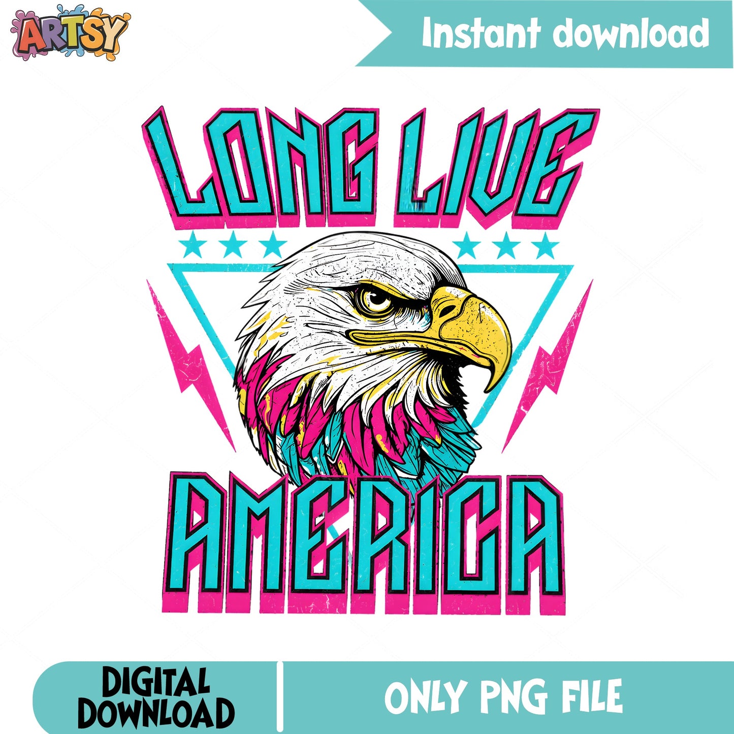 Long Live America Eagle PNG, 4th Of July PNG, Patriotic PNG