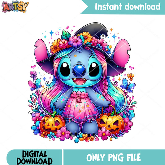 Long hair witches png, disney halloween png, wicker pumpkin png