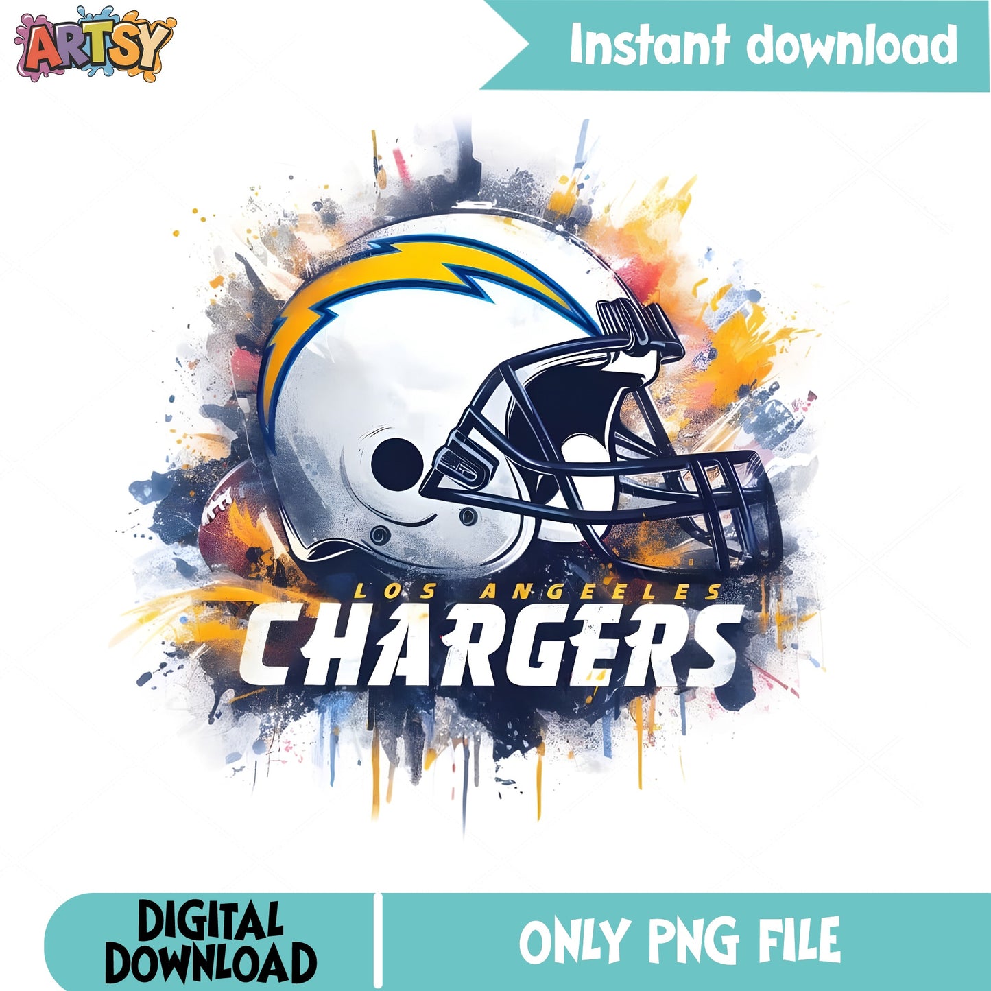 Los Angeles Chargers PNG, NFL Football Helmet PNG, Chargers PNG