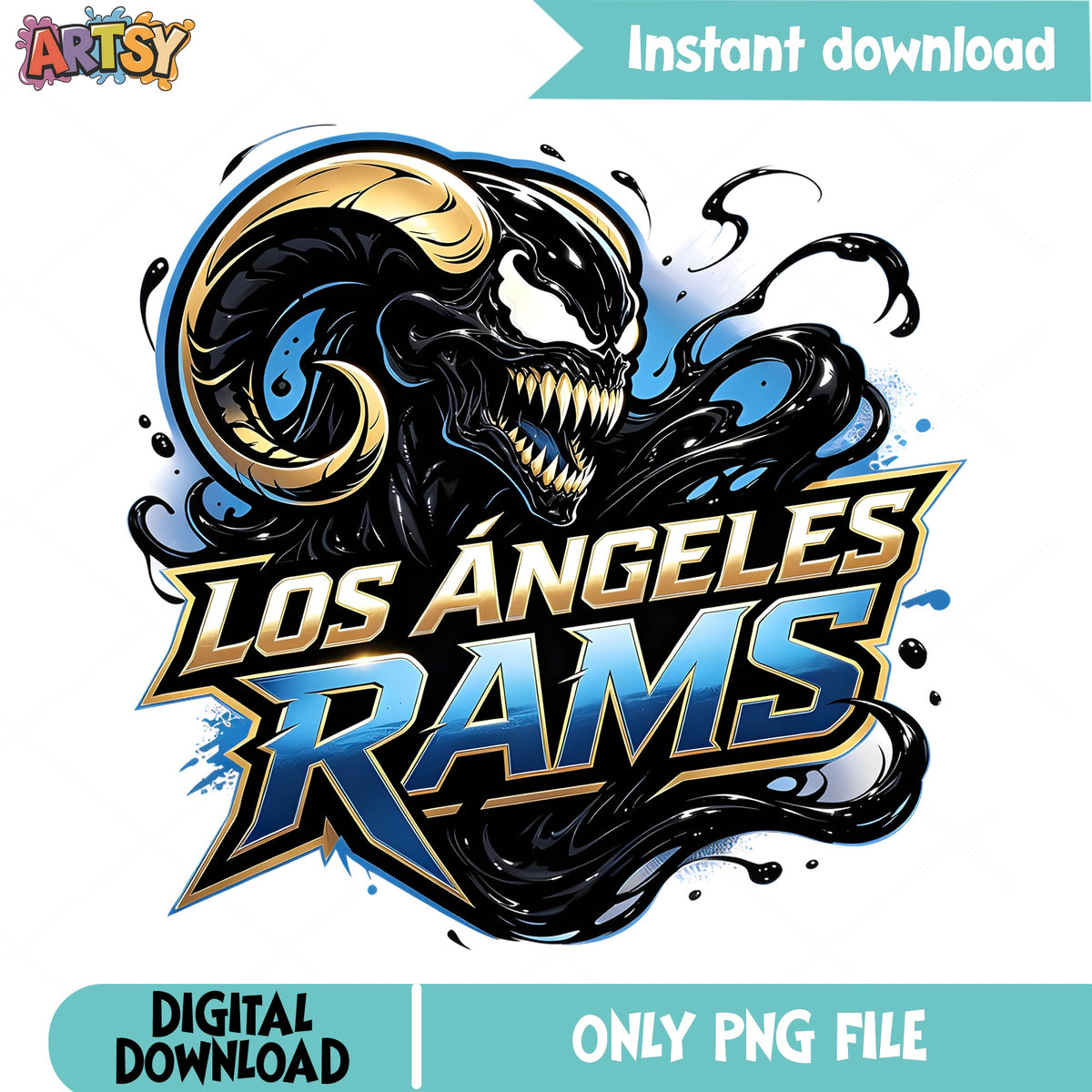 Los Angeles Rams Venom PNG, NFL Football Clipart, Horror PNG