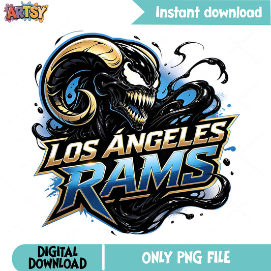Los Angeles Rams Venom PNG, NFL Football Clipart, Horror PNG