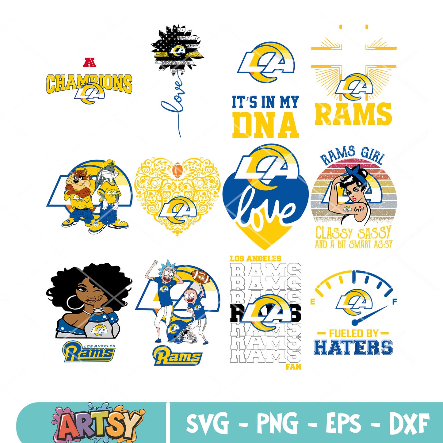 Los angeles rams bundle svg, 2020 afc north champions svg, rick and morty svg