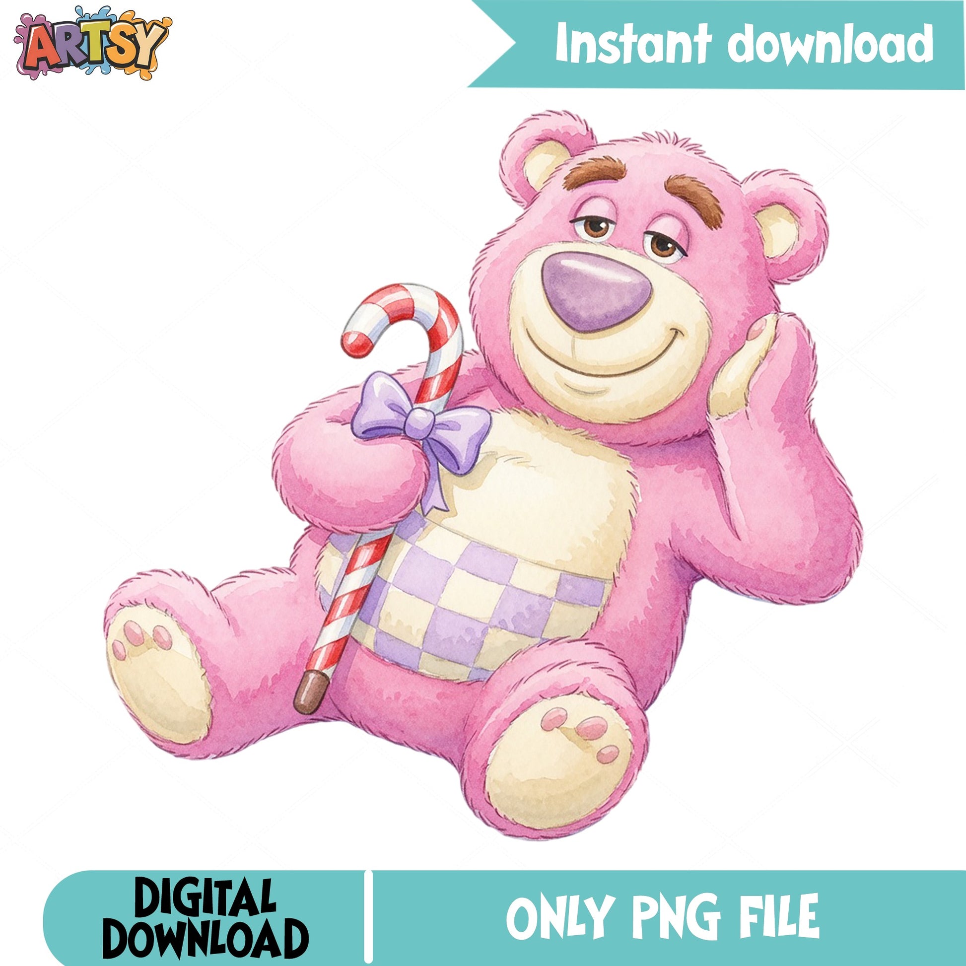 Lotso Bear Christmas PNG, Toy Story PNG, Disney Christmas PNG