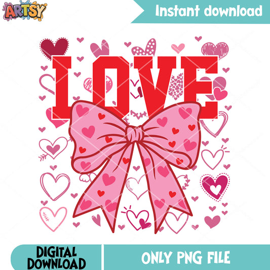 Love bow valentine vibes png, valentine bow png, love season png