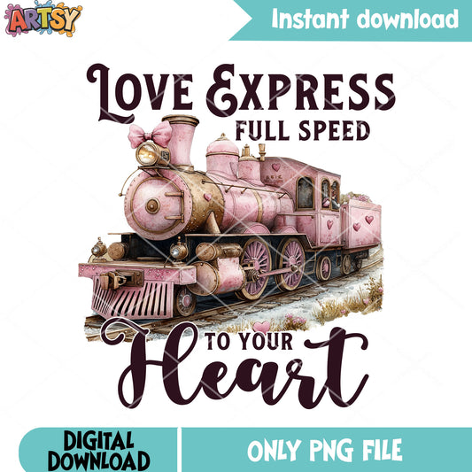 Love express full speed to your heart png, north pole png, valentine png