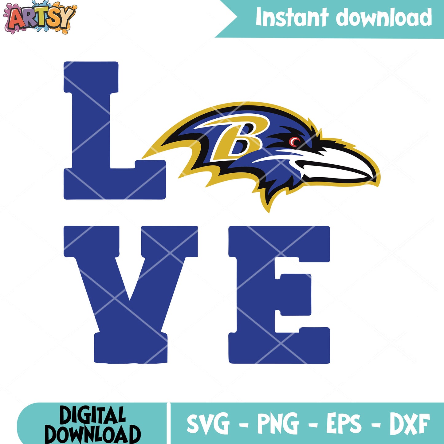 Love for my ravens svg. blue ravens svg, baltimore ravens svg
