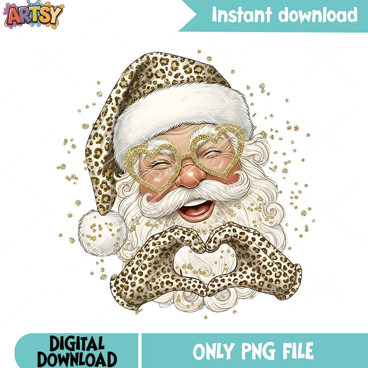 Love icon for children png, merry christmas png, christmas santa png