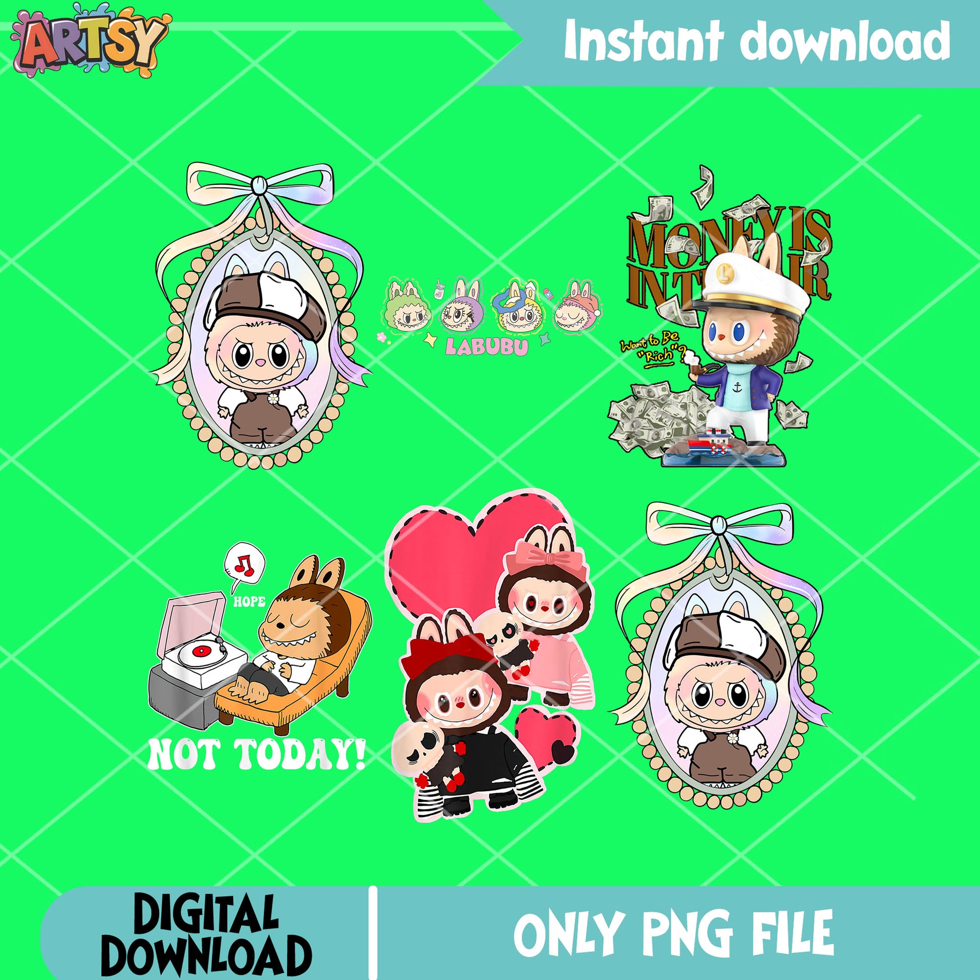 Love labubu dolls png bundle, labubu cute png, labubu near me png