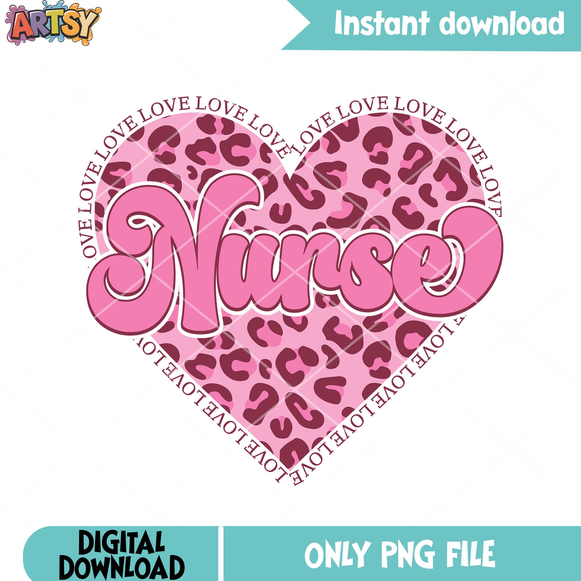Love love love nurse valentine png, valentine poster png, valentine day png