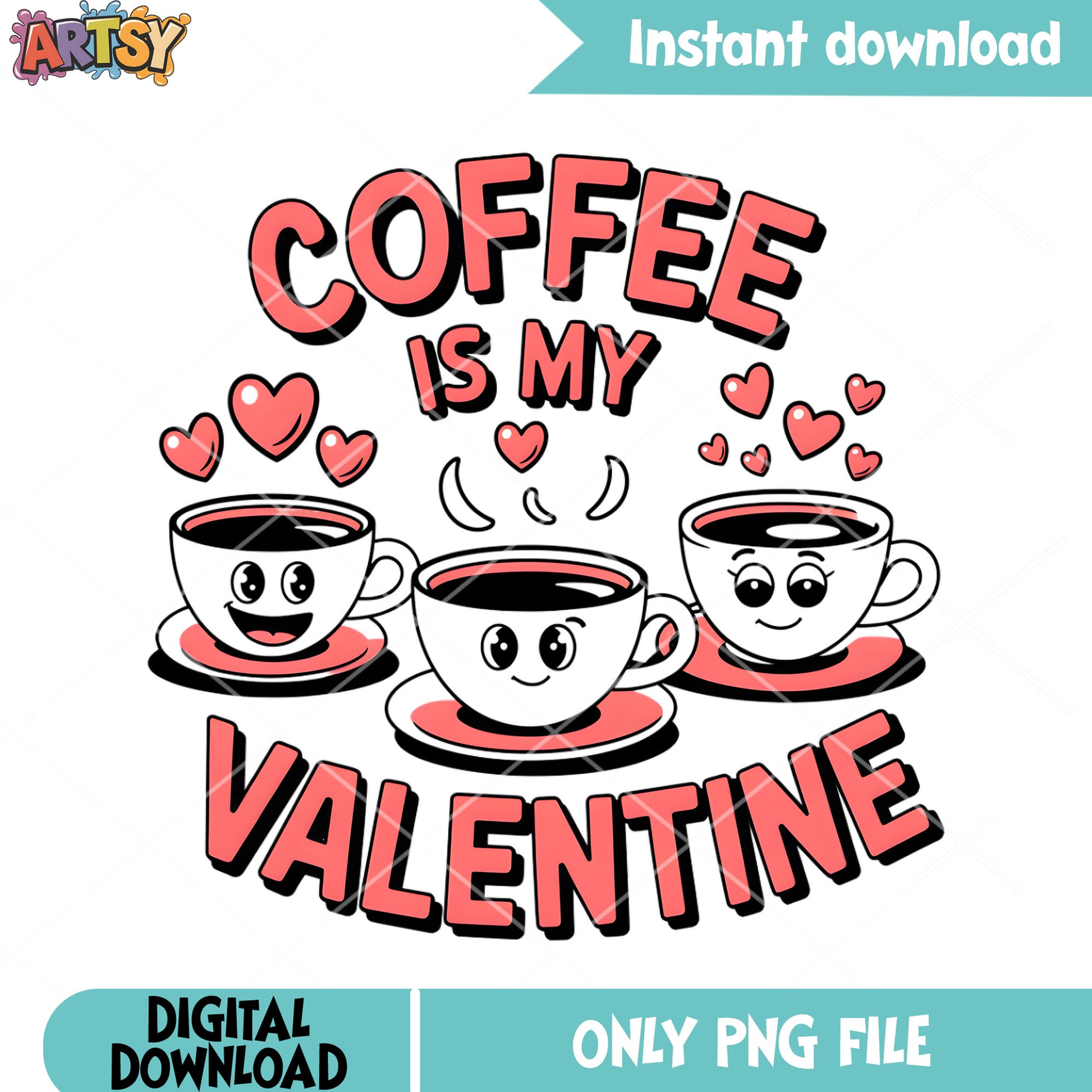 Lovely coffee for valentines png, valentines sticker png, valentines png