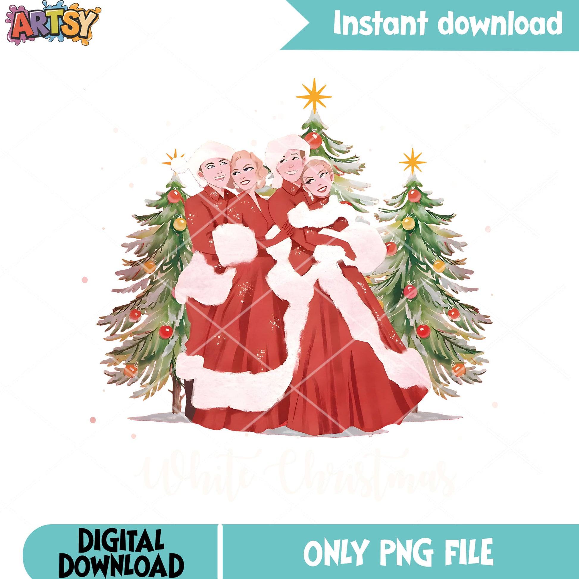 Lovely couple in xmas snow png, christmas tree png, white christmas png